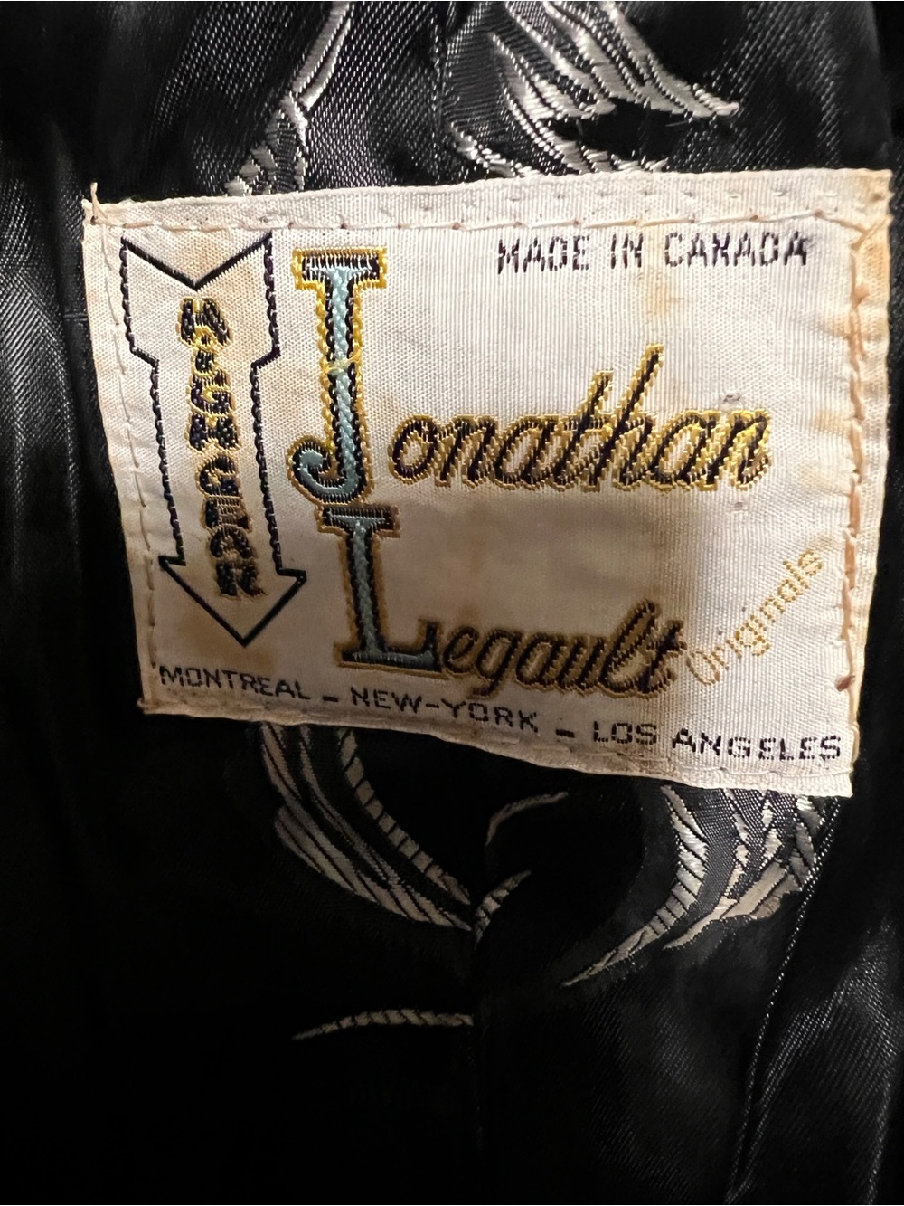 Jonathan Legault Black Leather Jacket with Black & Cream Faux Fur Patchwork - Picture 6 of 6